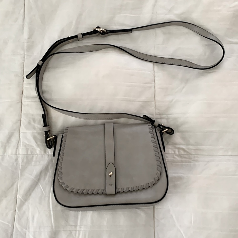 Gap Grey Saddle Stitch Crossbody Bag